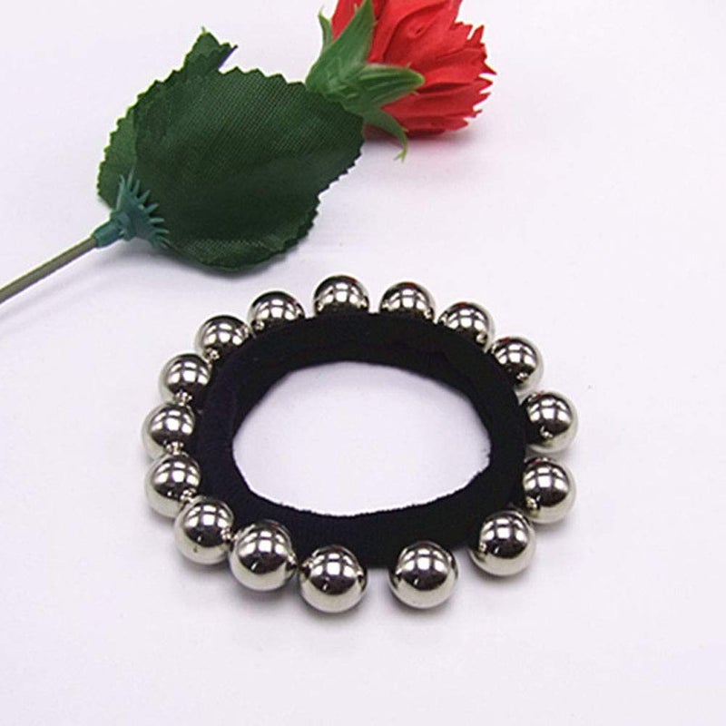 Suoirblss 10 Pcs Women Polychromatic Imitation Pearl Elastic Hair Bands Cotton Stretch Hair Ties Ponytail Girl Headbands Hair Ropes Hair Accessories - Image 3